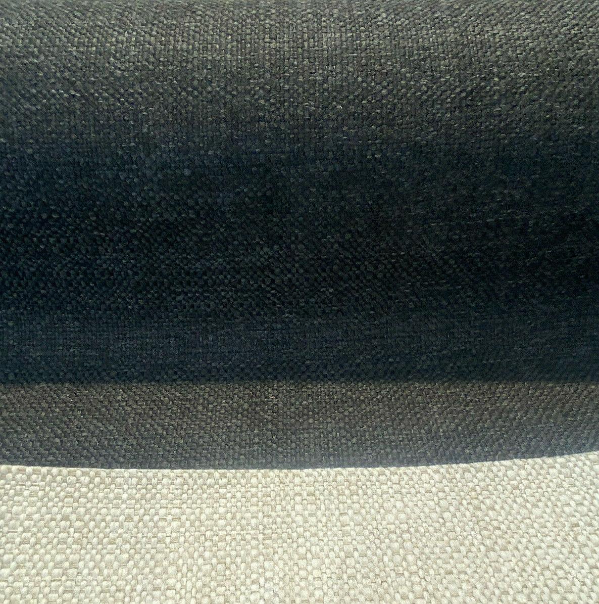Sampson Chenille Polypropylene Fabric - Black Noir Solid Upholstery, 58" Width (1 Yard)