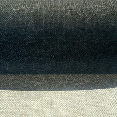 Sampson Chenille Polypropylene Fabric - Black Noir Solid Upholstery, 58" Width (1 Yard)