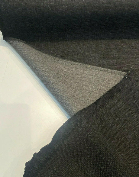 Sampson Chenille Polypropylene Fabric - Black Noir Solid Upholstery, 58" Width (1 Yard)