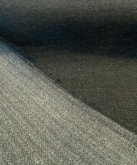 Sampson Chenille Polypropylene Fabric - Black Noir Solid Upholstery, 58" Width (1 Yard)