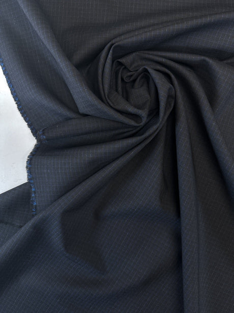 Cotton Polyamide Elastane Checked Fabric