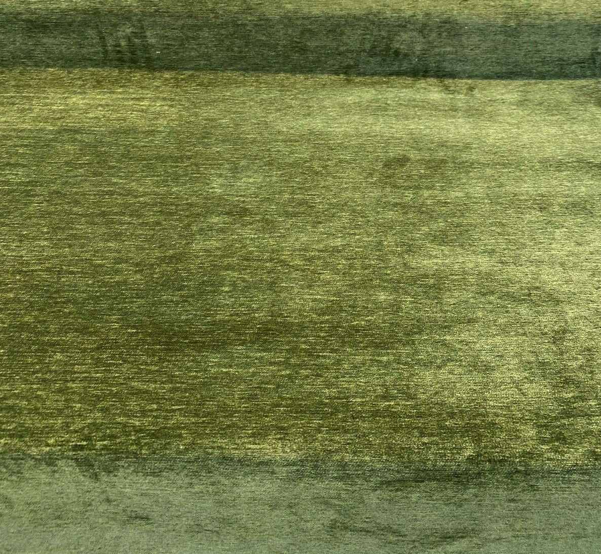 Lush Upholstery Soft Chenille Fabric - Spinach Green, 55" Width, Railroaded, 100% Polyester (1 Yard)