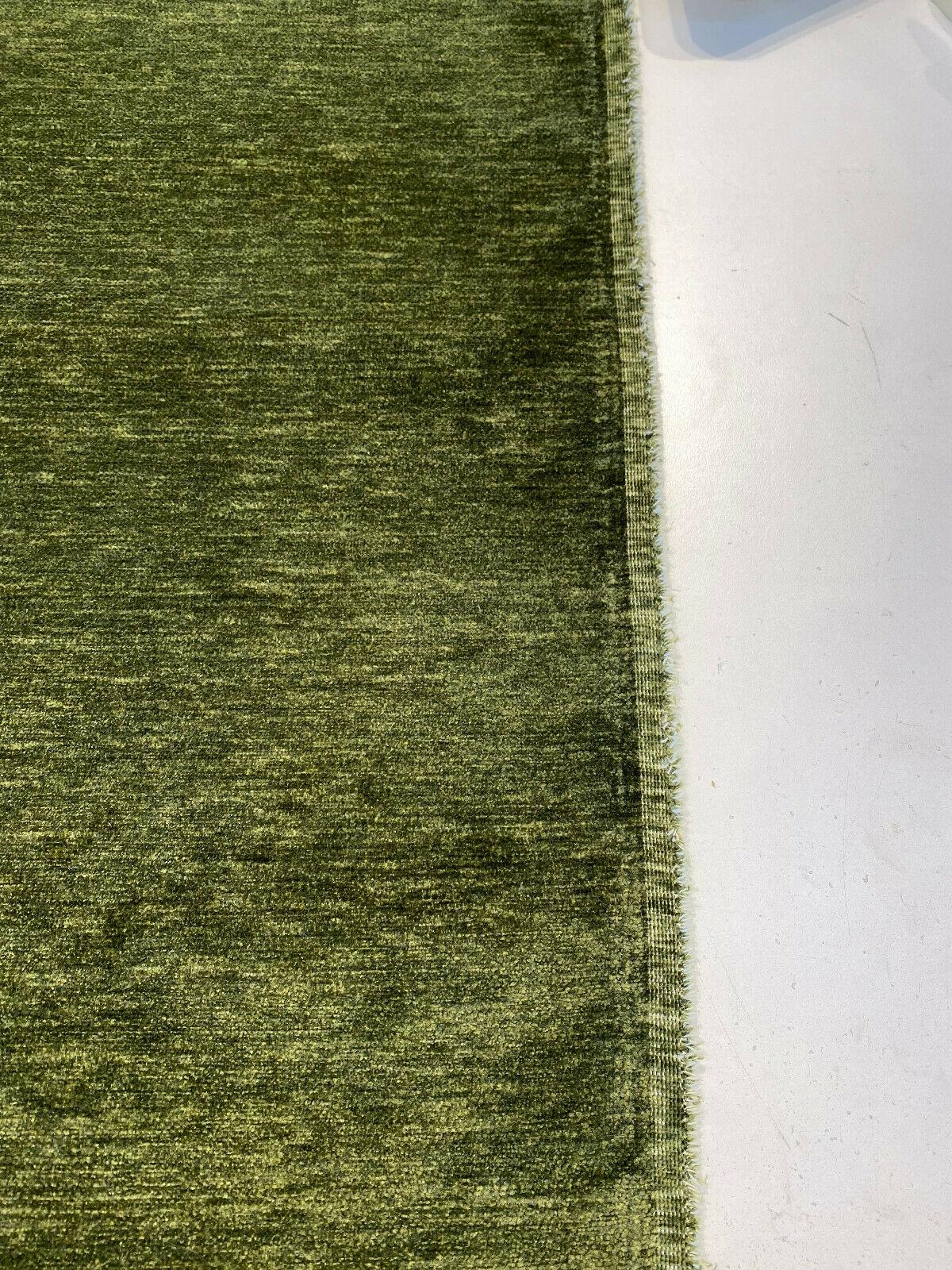 Lush Upholstery Soft Chenille Fabric - Spinach Green, 55" Width, Railroaded, 100% Polyester (1 Yard)