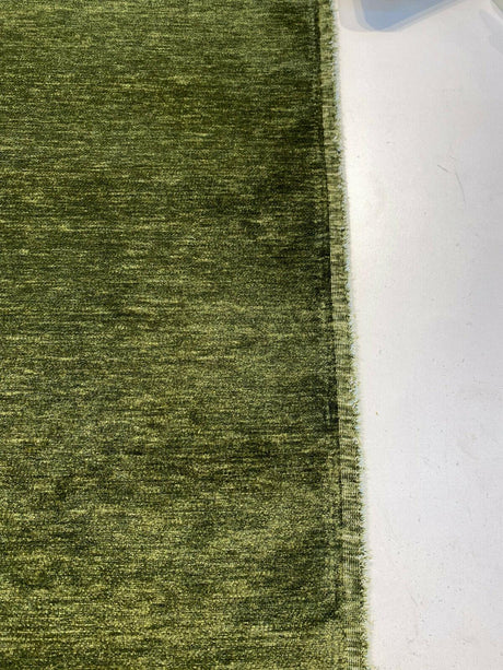 Lush Upholstery Soft Chenille Fabric - Spinach Green, 55" Width, Railroaded, 100% Polyester (1 Yard)