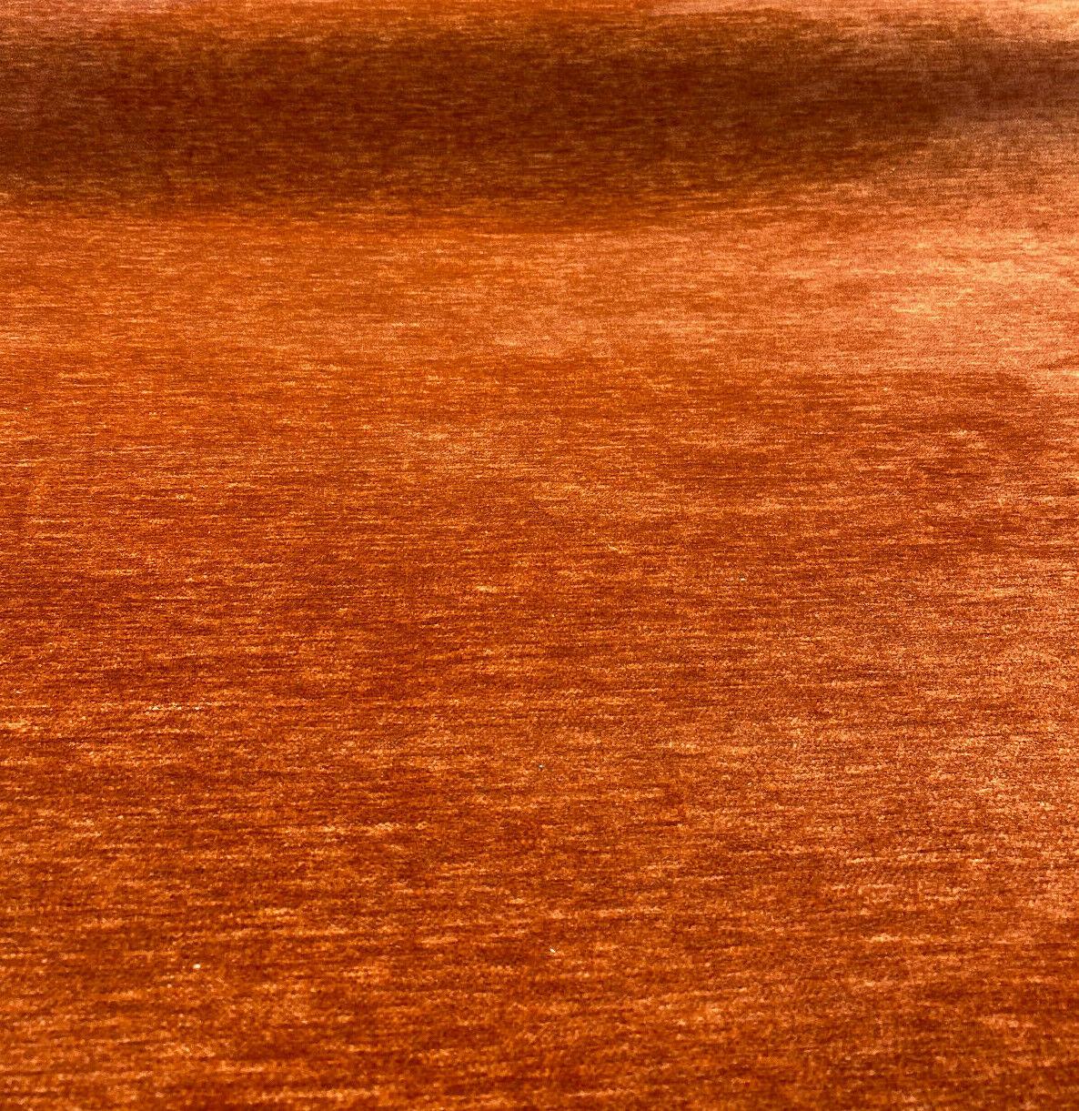 Lush Upholstery Soft Chenille Fabric - Orange Papaya, 55" Width, Railroaded (1 Yard)