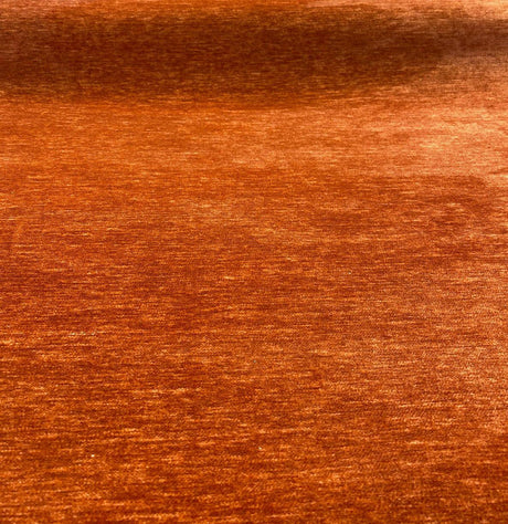 Lush Upholstery Soft Chenille Fabric - Orange Papaya, 55" Width, Railroaded (1 Yard)