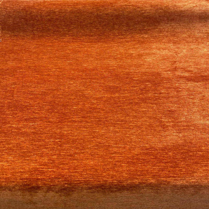 Lush Upholstery Soft Chenille Fabric - Orange Papaya, 55" Width, Railroaded (1 Yard)