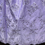 Yard - Beaded Bridal Lace Fabric Embroidered on 100% Polyester Satin - Ivory with Gold - 54"