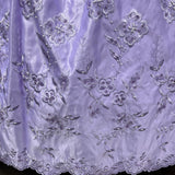 1 Yard Beaded Bridal Lace Fabric Embroidered on 100% Polyester Satin Black 54"