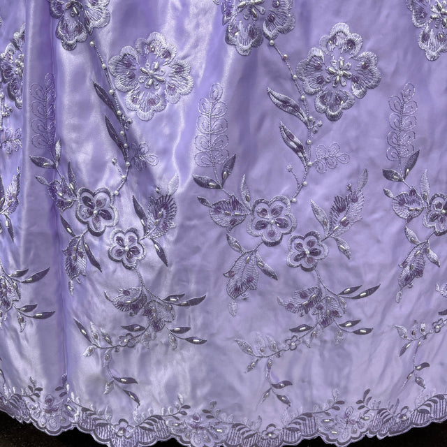 Beaded Bridal Lace Fabric on Satin