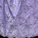 Beaded Bridal Lace Fabric - 100 Percent Polyester Satin, Floral Embroidery, 54" Width (1 Yard)