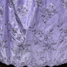 Beaded Bridal Lace Fabric - 100 Percent Polyester Satin, Floral Embroidery, 54" Width (1 Yard)