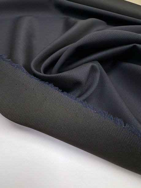 Wool Jacquard Fabric Blue Black