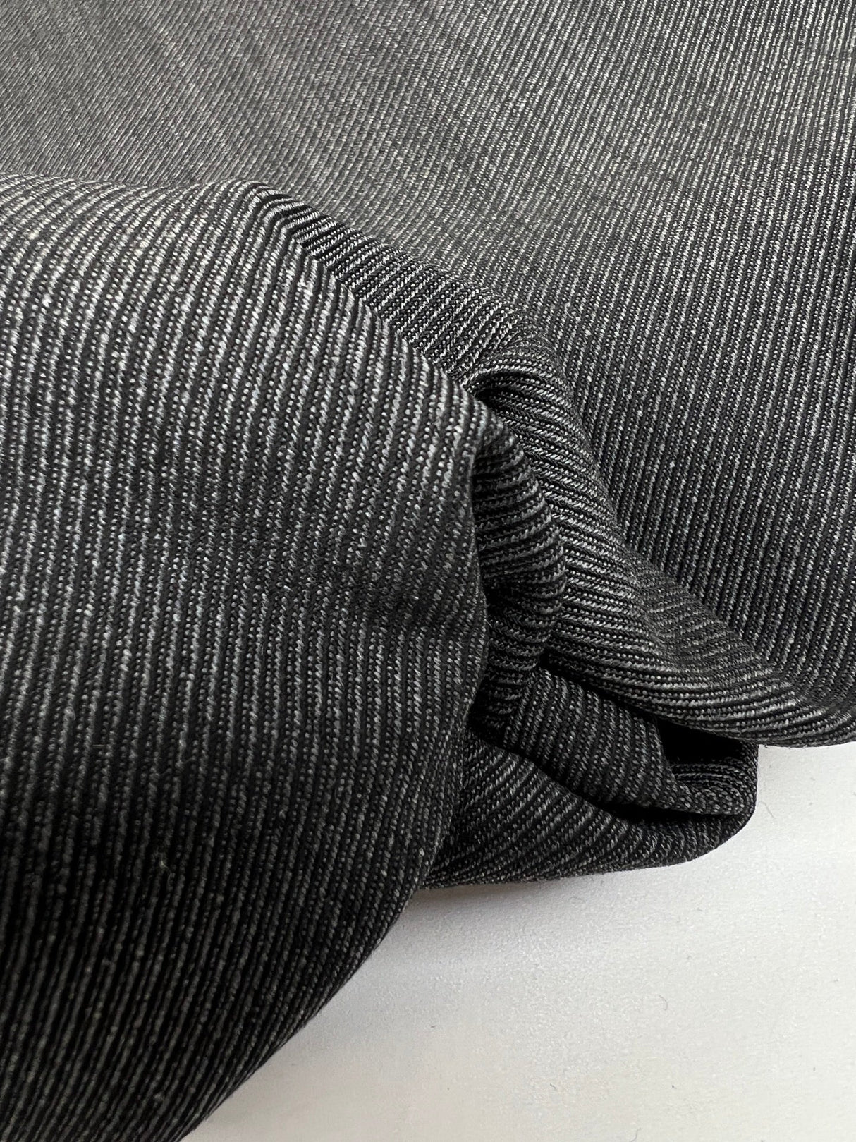 Wool Twill Suit Fabric Melange Gray