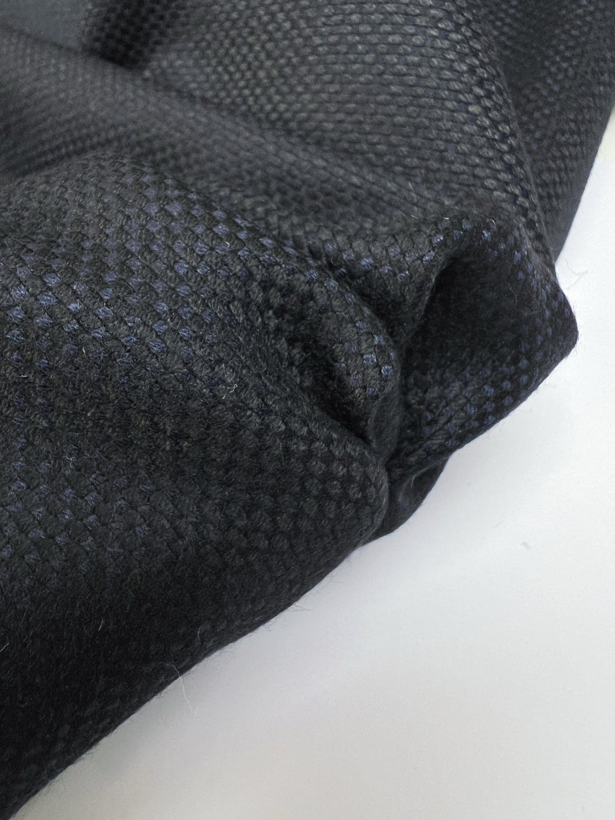 Polyester Cotton Jacquard Suiting Fabric Blue Black