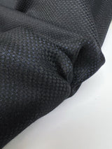 Polyester Cotton Jacquard Suiting Fabric Blue Black