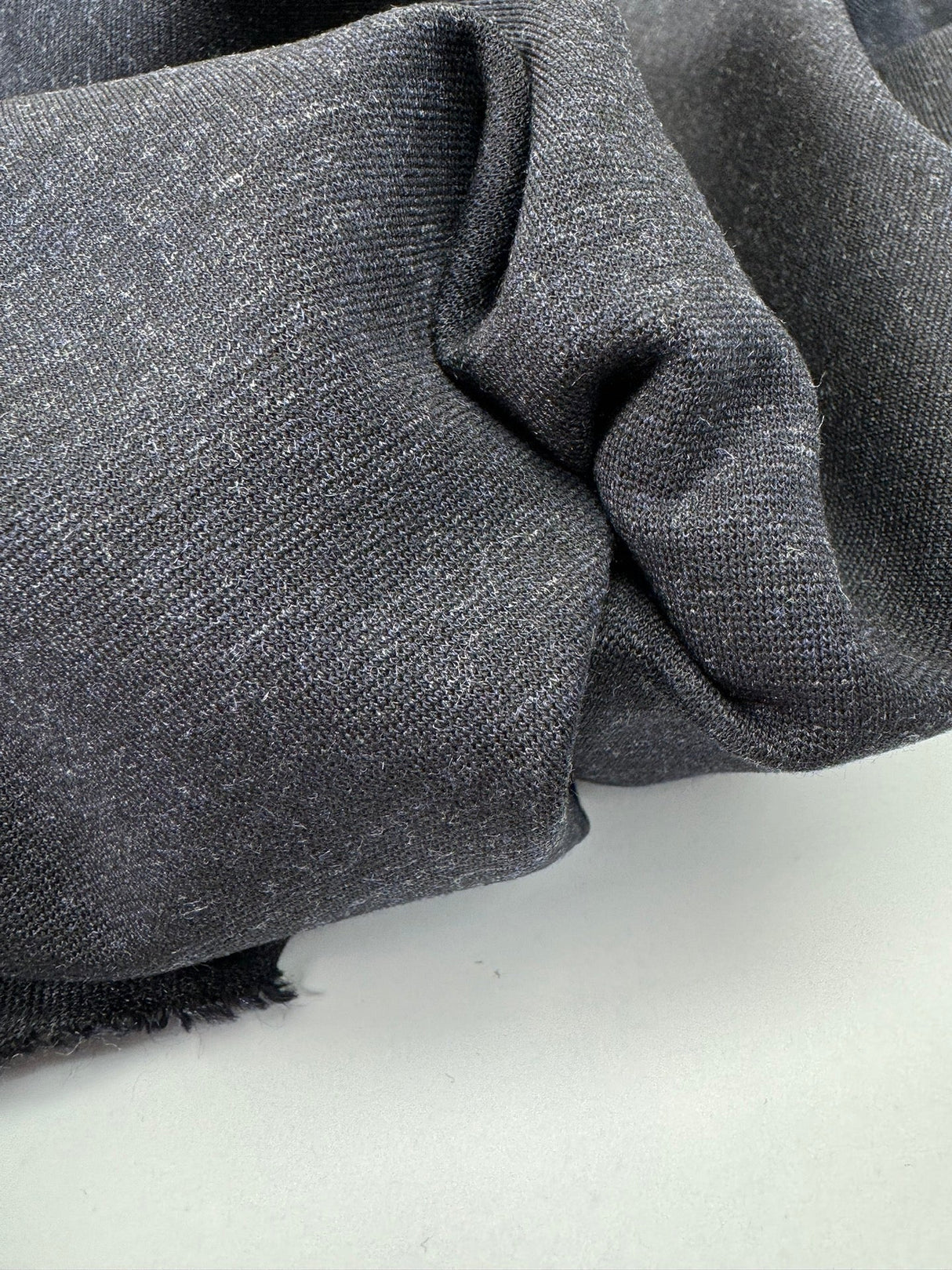 Viscose Knit Melange Gray Blue Stretch Fabric