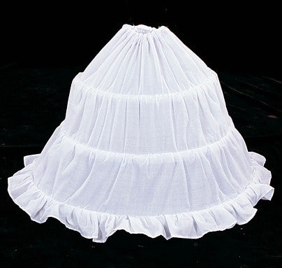 White Christening Petticoat Hoop Slip Skirt 16 Inch 3 Bone