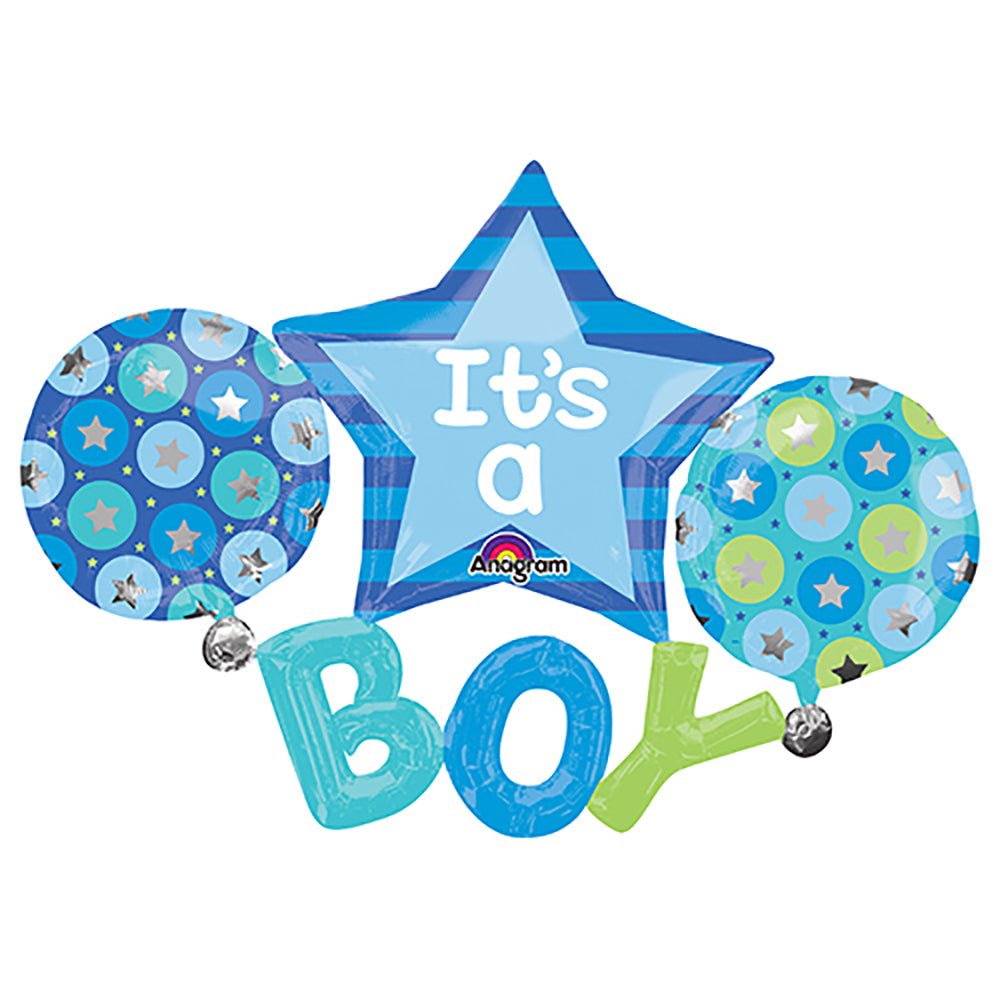 Foil Balloon Baby Boy 53 Inch It's A B-O-Y