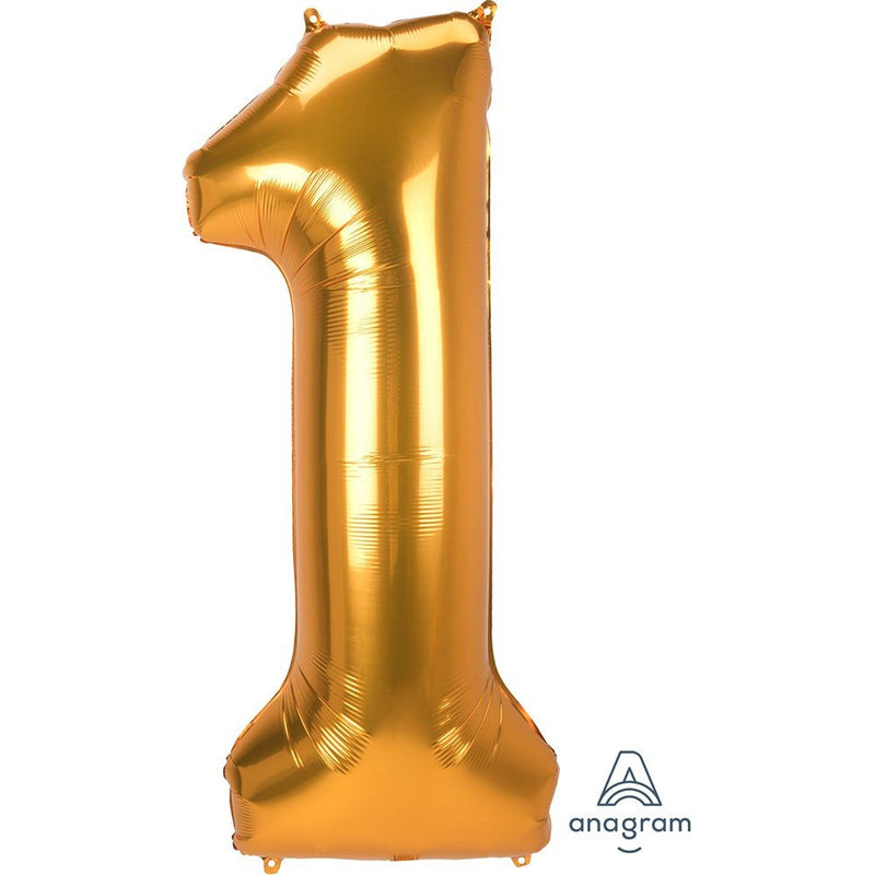 Gold Foil Jumbo Number 1 Balloon