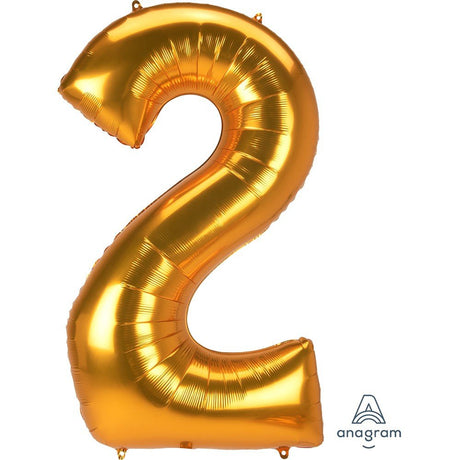 Foil Balloon Jumbo Number 2 Gold