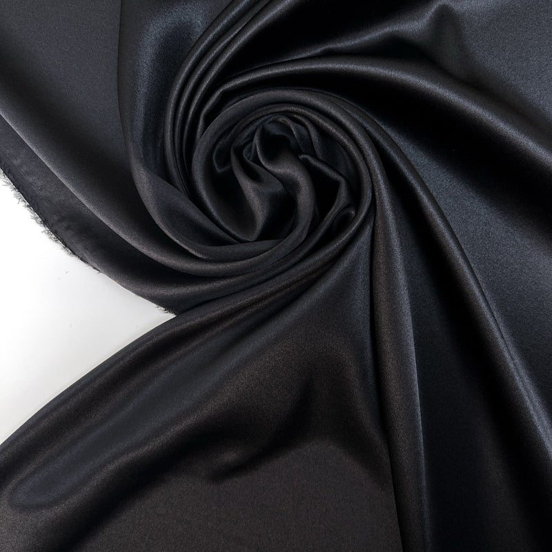Black Silk Satin Fabric