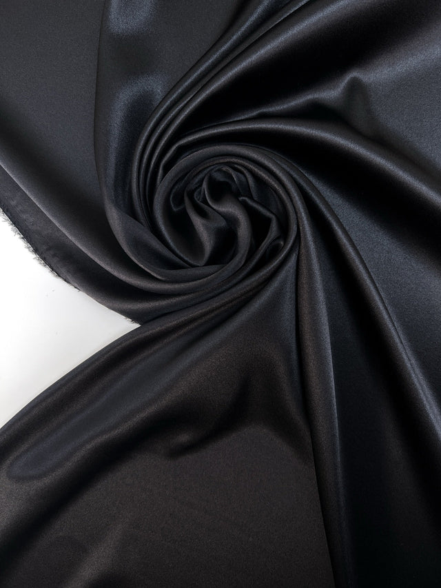 Black Silk Satin Fabric