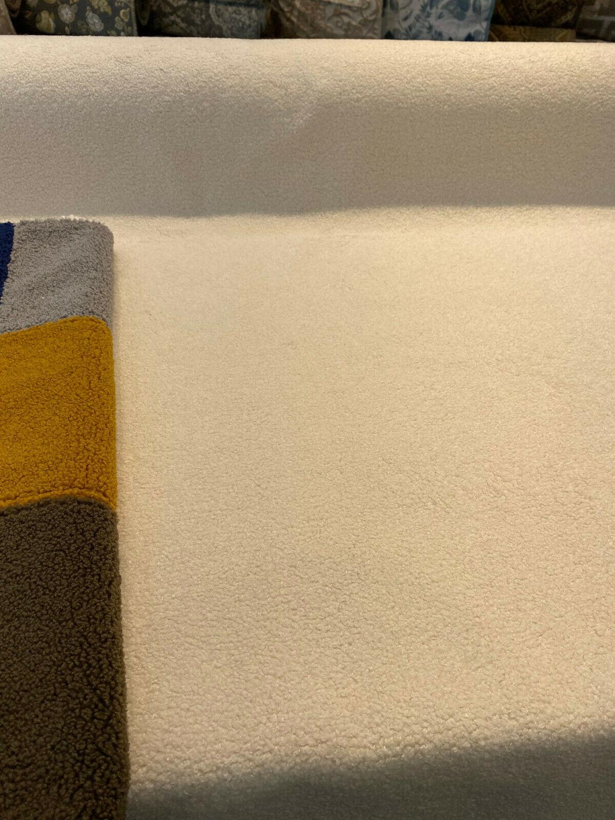 Fuzzy Wooly Boucle Polyester Fabric - Ivory Boucle Upholstery Drapery, 54" Width (1 Yard)