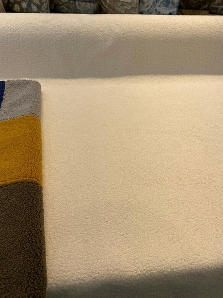 Fuzzy Wooly Boucle Polyester Fabric - Ivory Boucle Upholstery Drapery, 54" Width (1 Yard)