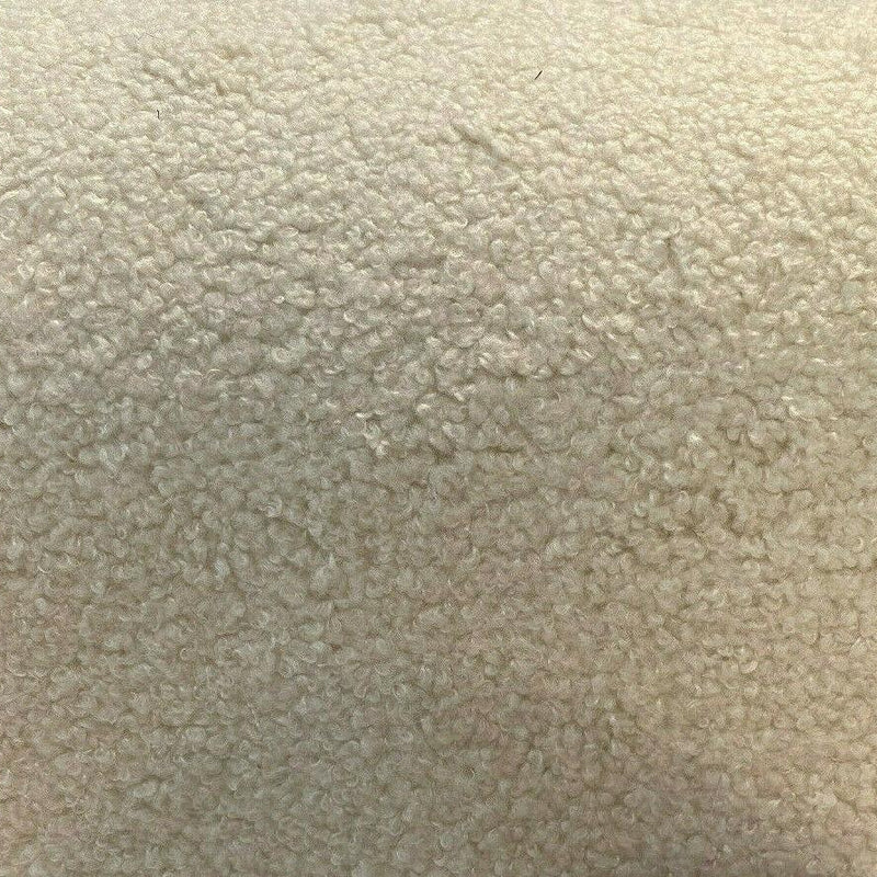 Fuzzy Wooly Boucle Polyester Fabric - Ivory Boucle Upholstery Drapery, 54" Width (1 Yard)