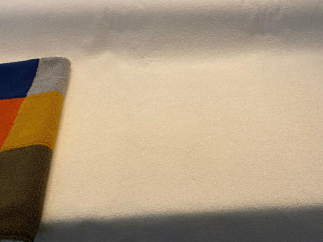 Fuzzy Wooly Boucle Polyester Fabric - Ivory Boucle Upholstery Drapery, 54" Width (1 Yard)