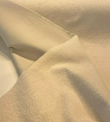 Fuzzy Wooly Boucle Polyester Fabric - Ivory Boucle Upholstery Drapery, 54" Width (1 Yard)