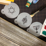 Designer Stencils Decorating Stencil Jewish Symbols Chanukah Top 2.5"