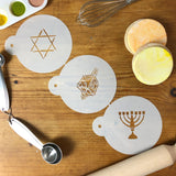 Designer Stencils Decorating Stencil Jewish Symbols Chanukah Top 2.5"