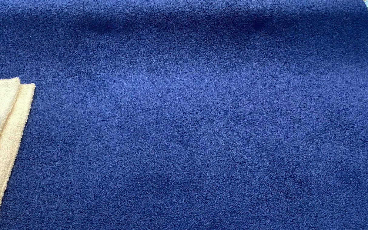 Fuzzy Wooly Boucle 100 Percent Polyester Fabric - Sapphire Blue Boucle, 54" Width (1 Yard)