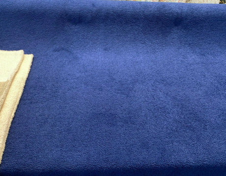 Fuzzy Wooly Boucle 100 Percent Polyester Fabric - Sapphire Blue Boucle, 54" Width (1 Yard)