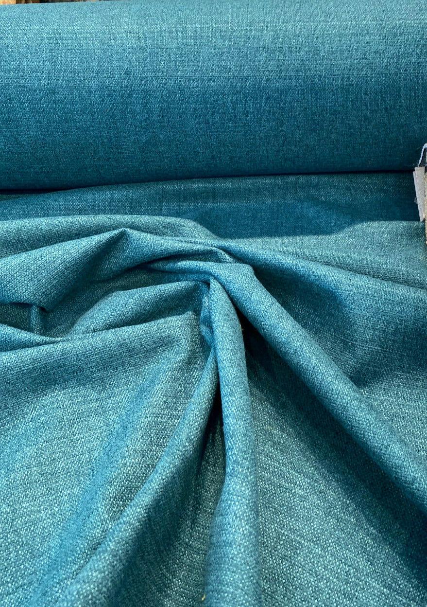 Penelope Chenille Fabric - Peacock Turquoise Upholstery, 55" Width (1 Yard)