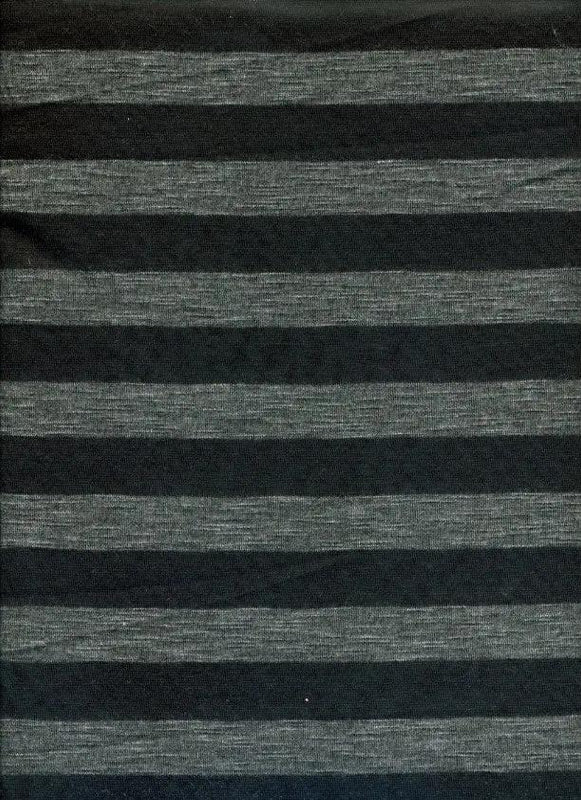 1 Yard Poly Rayon Stripe Jersey Knit Fabric Black Soft Lightweight 58/60" Wide