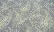 Peaceful Journey Linen Cotton Fabric - Gray White Cream Paisley Print, 54" Width (1 Yard)