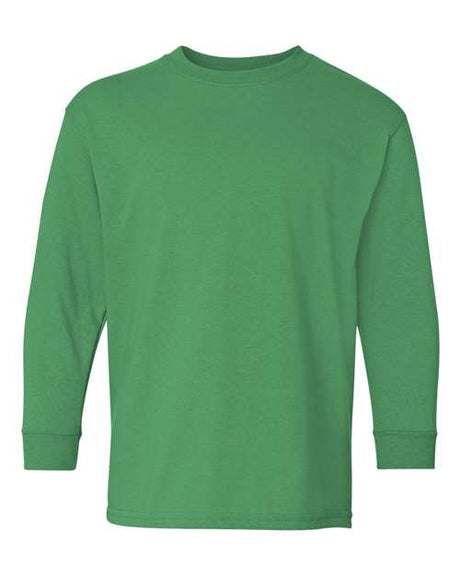 12 Pack : Gildan® Heavy Cotton Youth Crewneck Long Sleeve T-Shirt