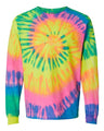 Multi-Color Spiral Tie-Dyed Long Sleeve T-Shirt