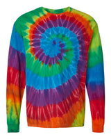 Multi-Color Spiral Tie-Dyed Long Sleeve T-Shirt