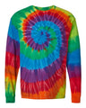 Multi-Color Spiral Tie-Dyed Long Sleeve T-Shirt