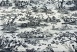 Waverly Toile Idyllic Days 100 Percent Cotton Fabric - Black Noir, White/Off White Toile, 54" Width (By The Yard)