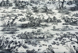 Waverly Toile Idyllic Days 100 Percent Cotton Fabric - Black Noir, White/Off White Toile, 54" Width (By The Yard)