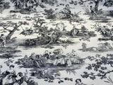 Waverly Toile Idyllic Days 100 Percent Cotton Fabric - Black Noir, White/Off White Toile, 54" Width (By The Yard)