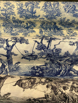 Waverly Toile Idyllic Days 100 Percent Cotton Fabric - Black Noir, White/Off White Toile, 54" Width (By The Yard)