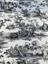 Waverly Toile Idyllic Days 100 Percent Cotton Fabric - Black Noir, White/Off White Toile, 54" Width (By The Yard)