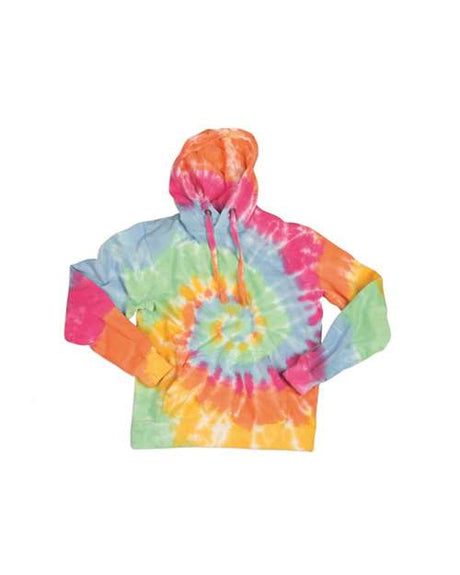 Multi-Color Spiral Tie-Dyed Hooded Sweatshirt