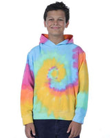 Youth Multi-Color Swirl Hooded Tie-Dyed Sweatshirt